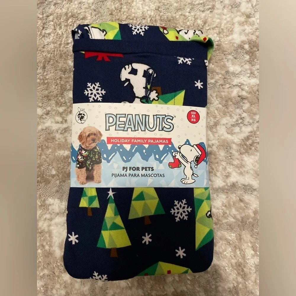 Peanuts Snoopy Festive Pet Pajamas - Red and Green size XL-NWT
